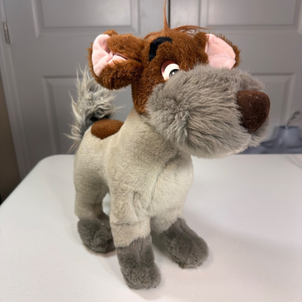 Vintage 1988 Disney Dodger Oliver & Company Plush Dog Stuffed Animal 13"